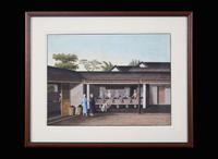 A group of five Chinese Export paintings depicting the manufacture of tea, first part 19th century 製茶圖一組五幅 十九世紀初