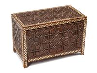 A Moorish Style Carved and Mother-of-Pearl Inlaid Table Casket