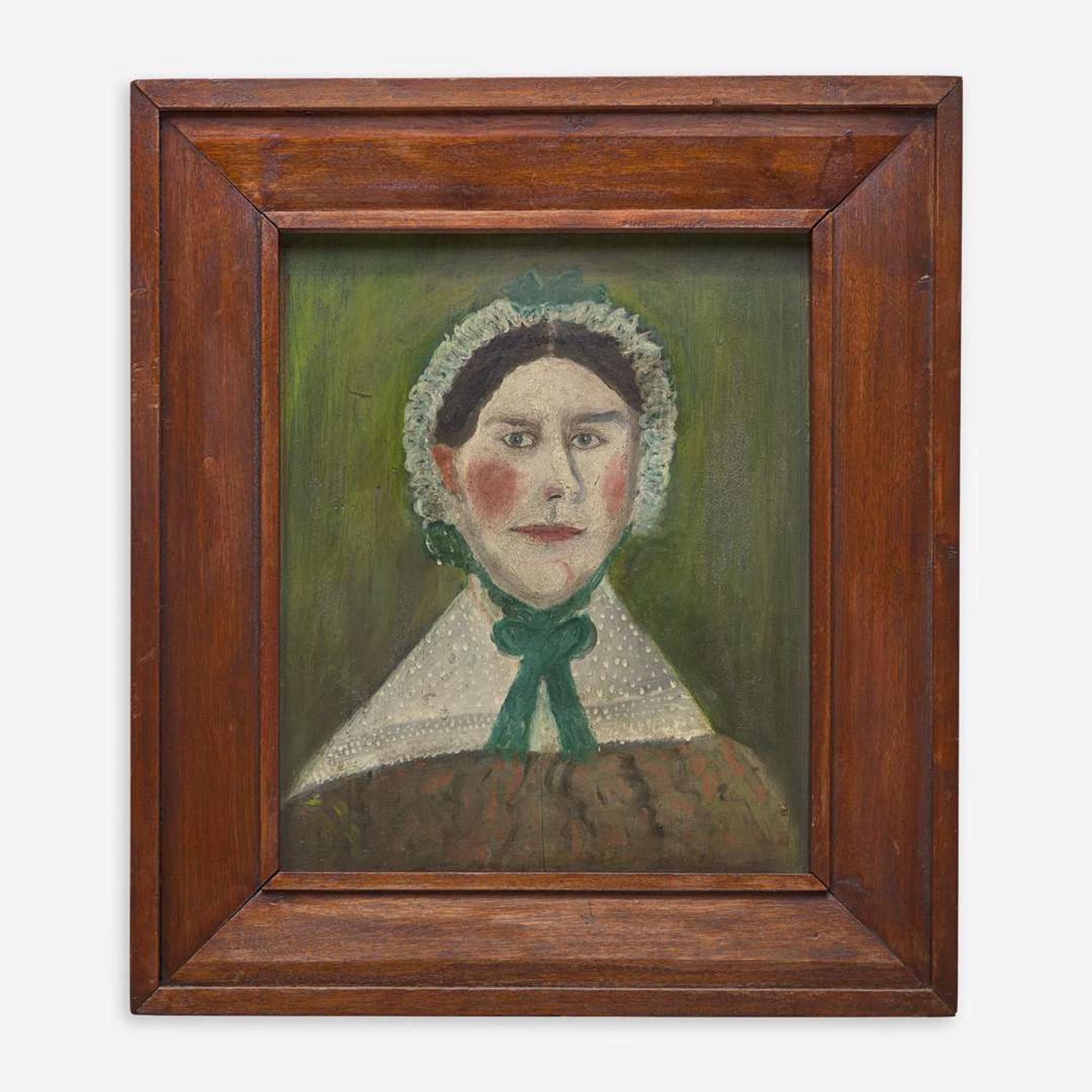 American School 19th century Pair of Portraits: A Lady and a Gentleman