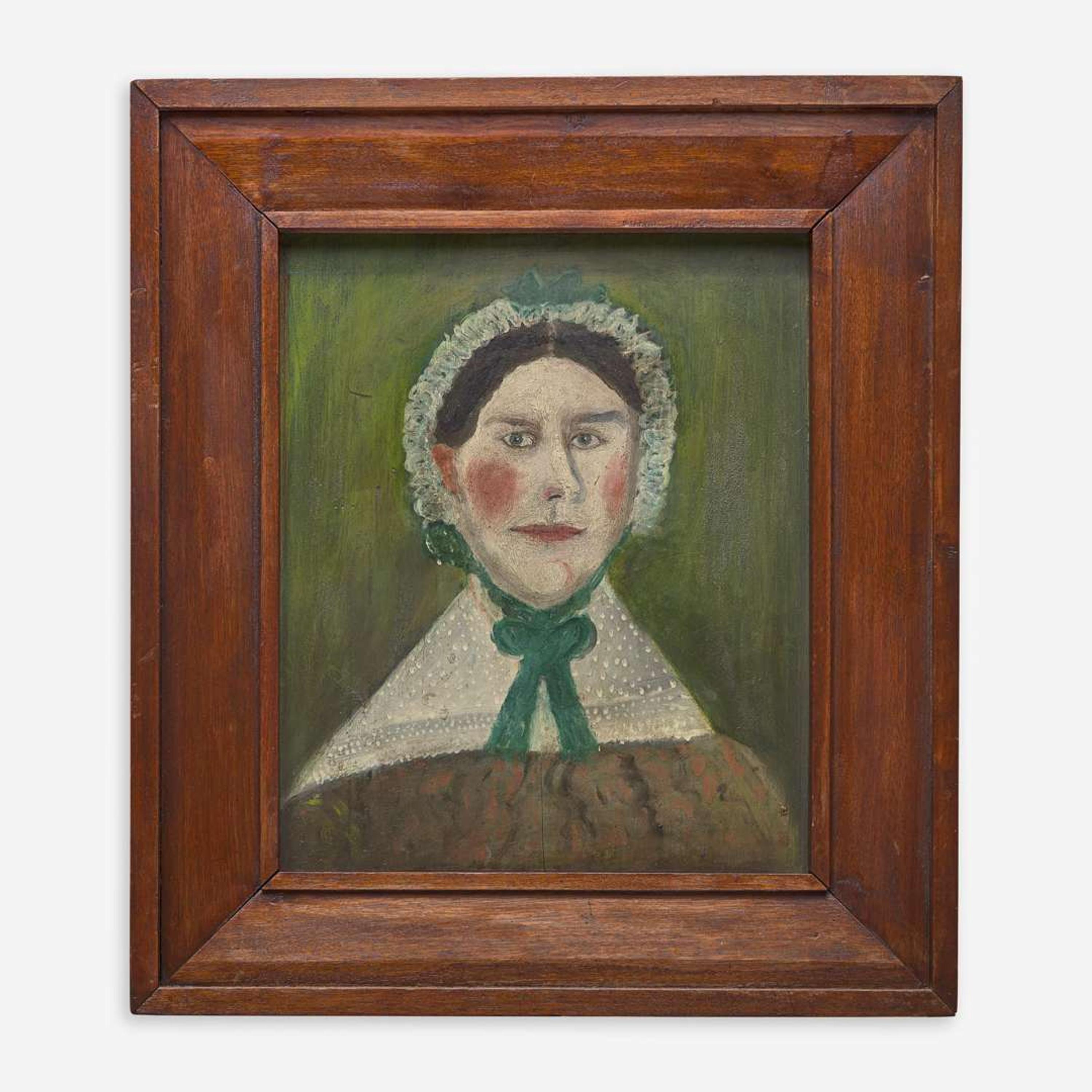 American School 19th century Pair of Portraits: A Lady and a Gentleman