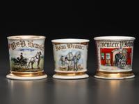 Three Equine Related Porcelain Occupational Shaving Mugs