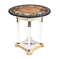An Empire Style White-Painted and Specimen Marble-Top Center Table