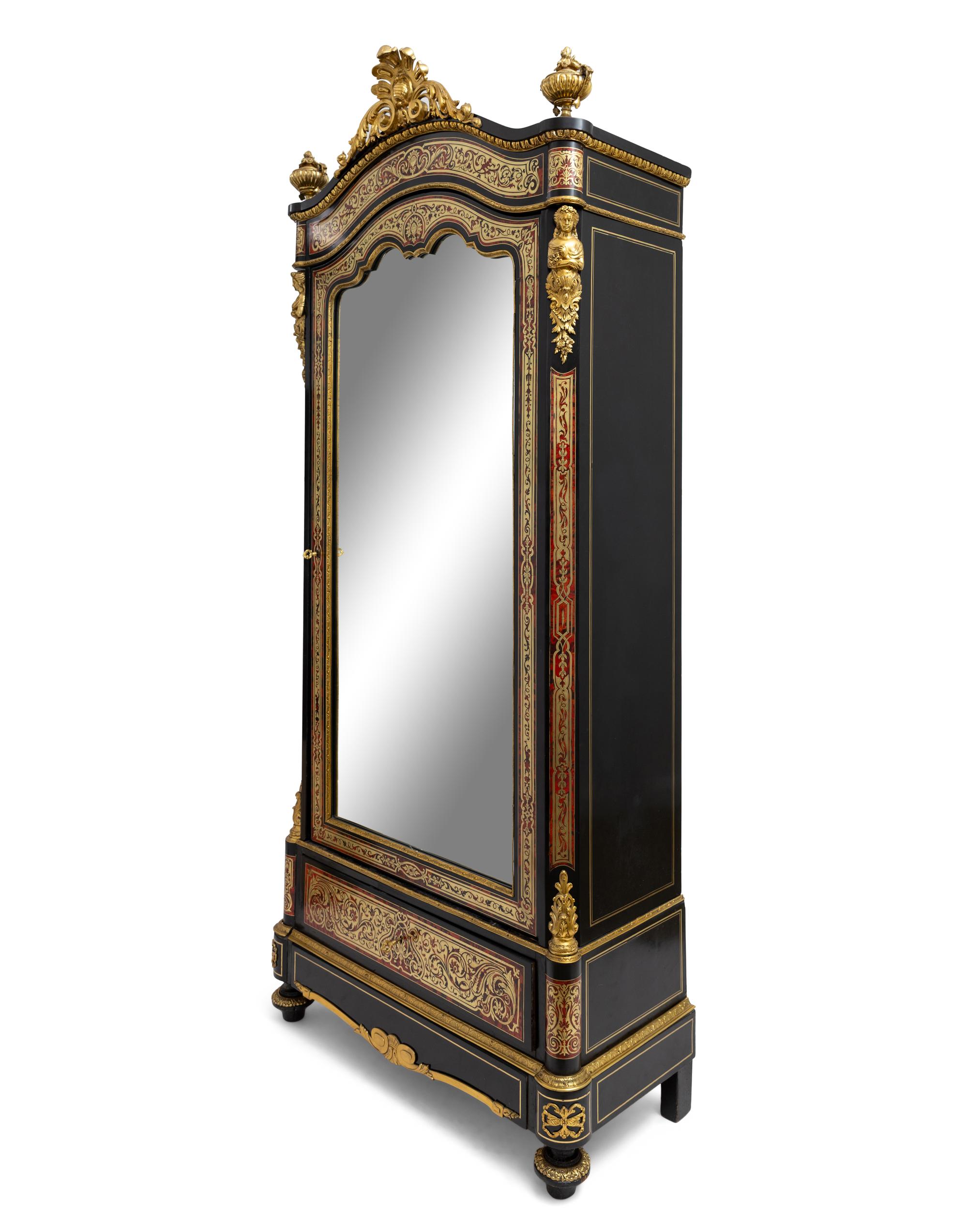 A Napoleon III Boulle Marquetry and Gilt-Bronze Mounted Armoire