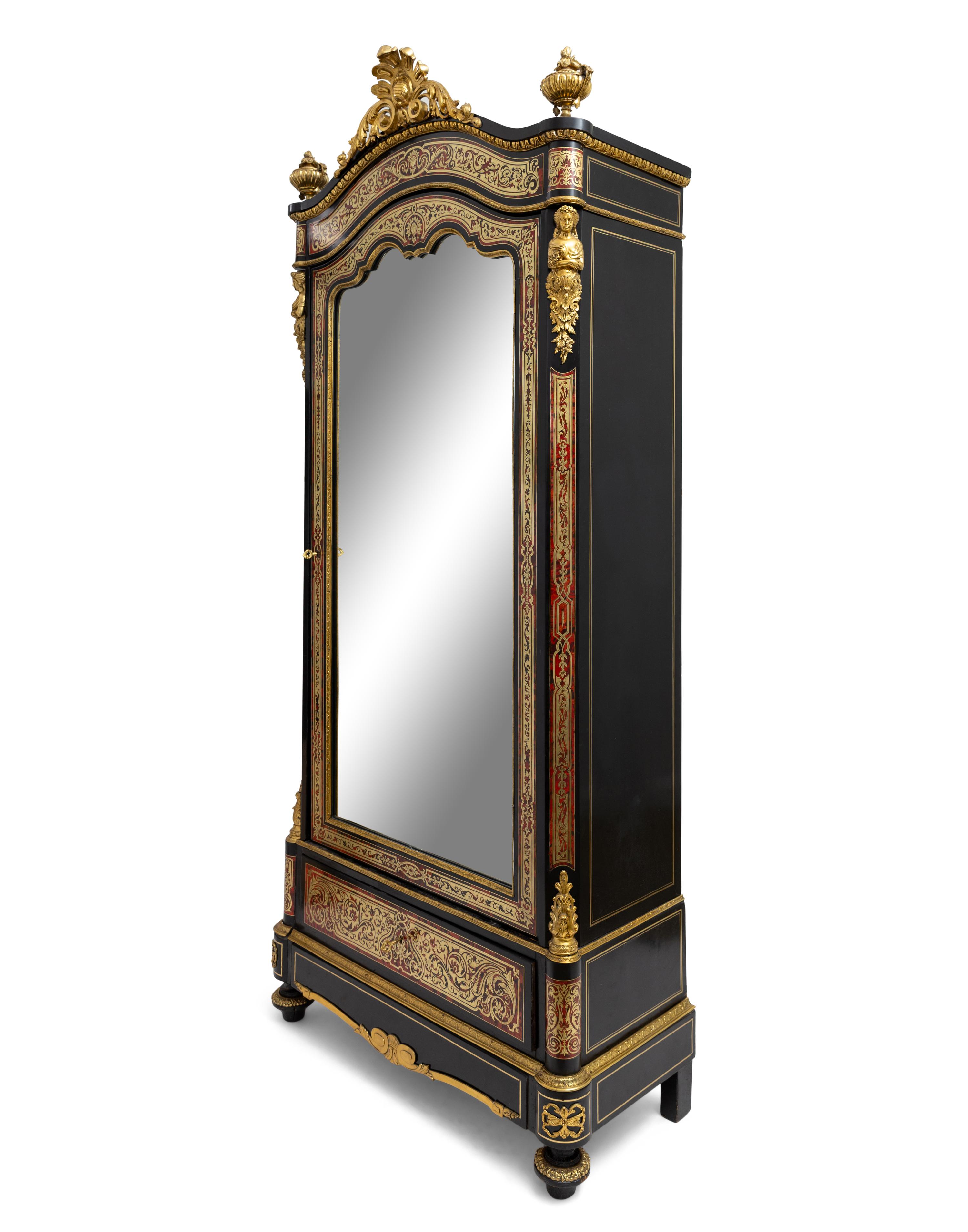 A Napoleon III Boulle Marquetry and Gilt-Bronze Mounted Armoire