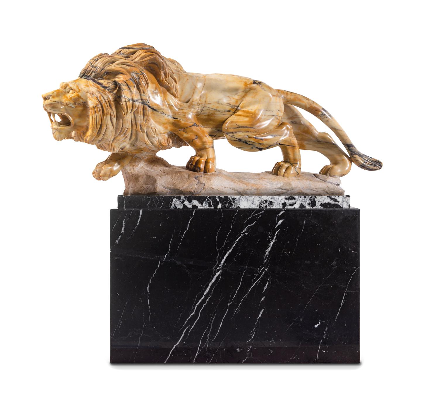 A Marble Sculpture of a Lion