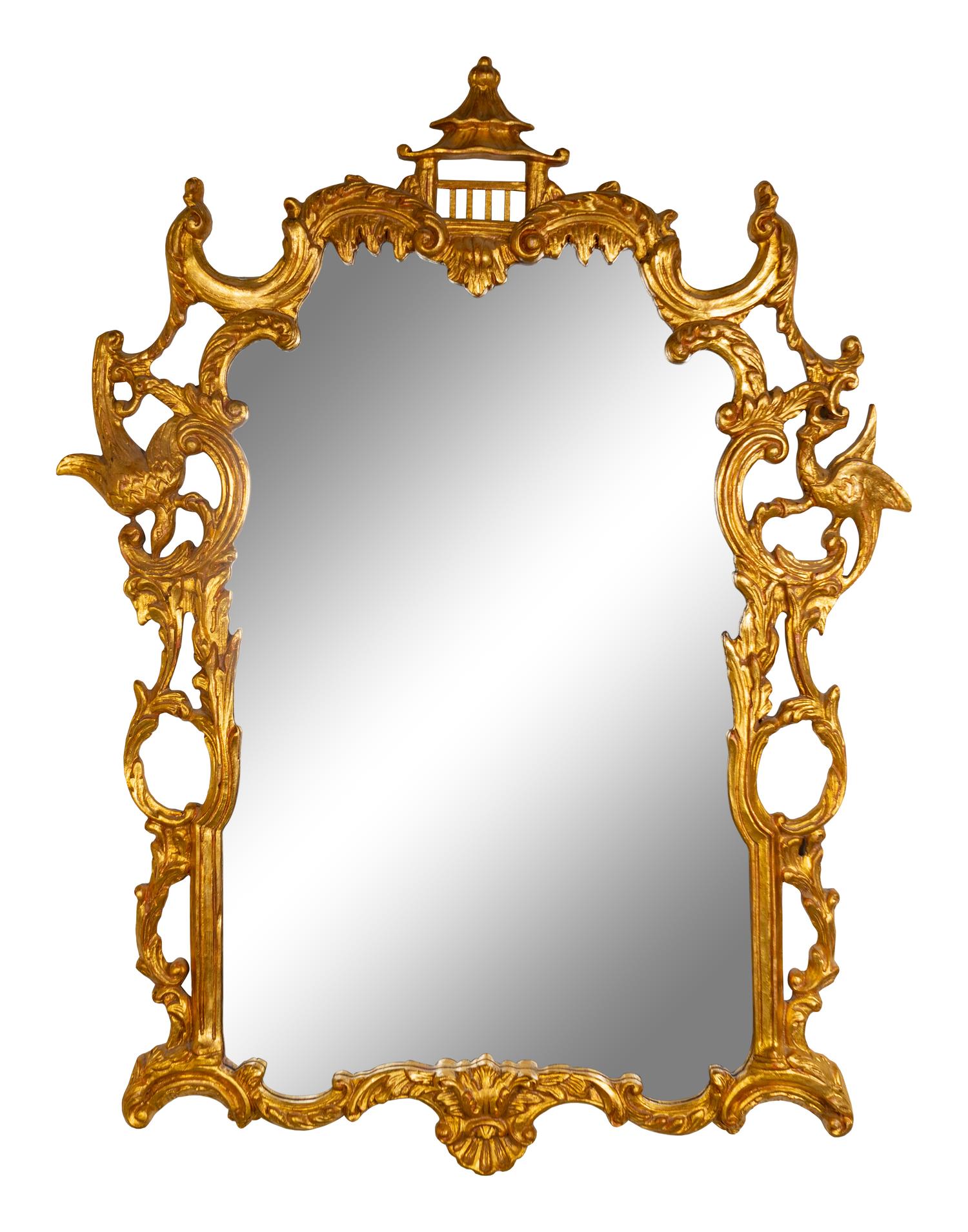 A Chinese Chippendale Style Giltwood Mirror