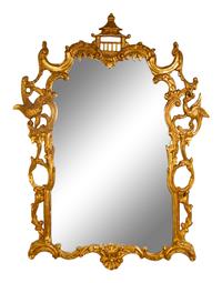 A Chinese Chippendale Style Giltwood Mirror