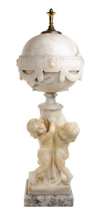 An Italian Marble and Alabaster Lamp Height 31 1/2 inches. — LATE 19TH/EARLY 20TH CENTURY