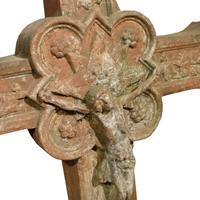 A Cast Iron Crucifix 24.5" W x 3.5" D x 50" H — France, Circa 1900