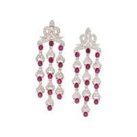 RUBY AND DIAMOND EARCLIPS