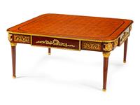 A Louis XVI Style Gilt-Bronze-Mounted Parquetry Low Table