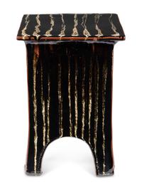 A Brown-Glazed Ceramic Side Table