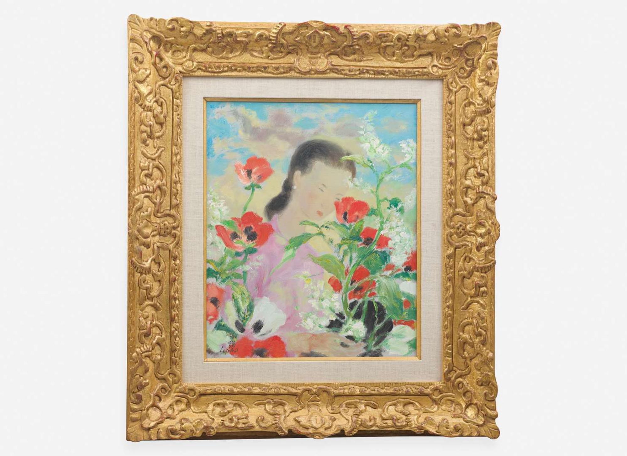Lê Phổ (French/Vietnamese, 1907-2001), Untitled (Woman with Flowers)