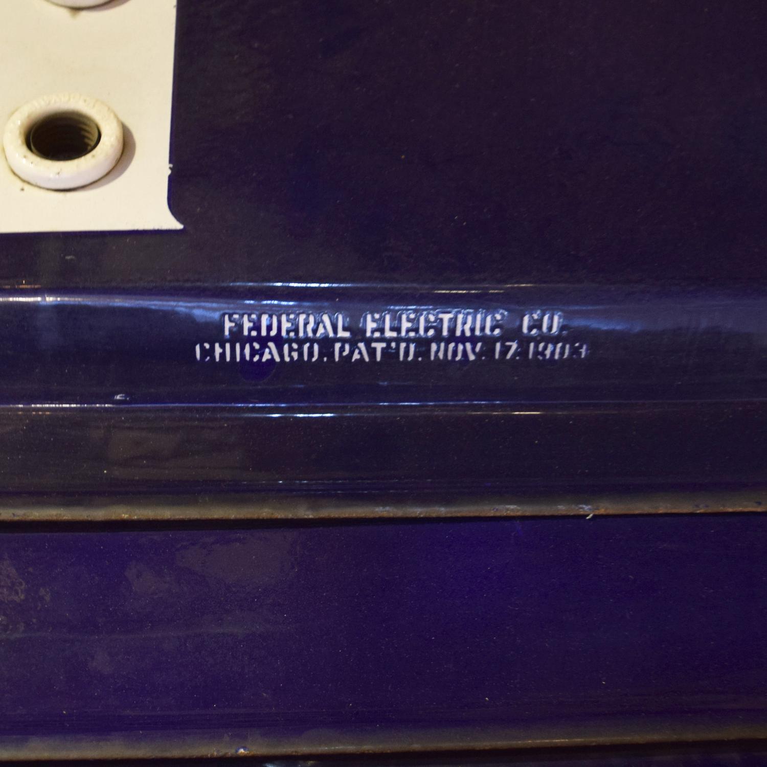 An Enameled Double-Sided Cafe Sign, Federal Electric Co., Chicago, IL. 35" W x 8" D x 118" H — United States, Early 20th Century