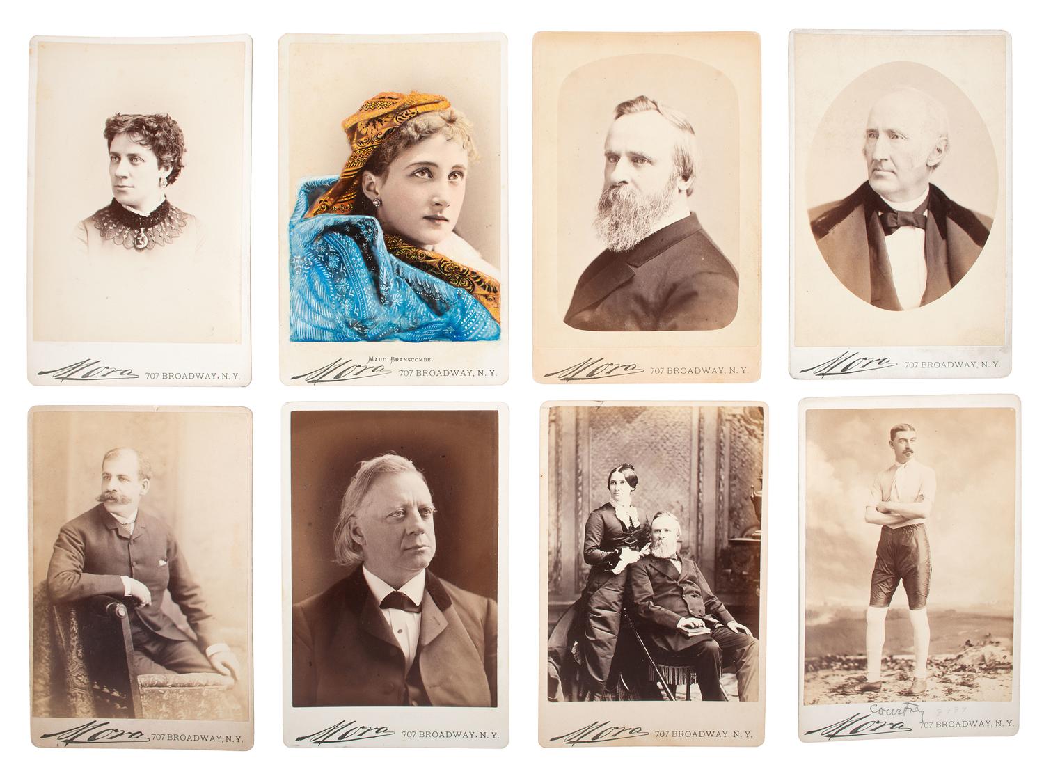 [EARLY PHOTOGRAPHY]. MORA, José María (1847-1926), photographer. Extensive collection of over 220 CDVs and cabinet cards of politicians, abolitionists, performers, and other notable personalities, incl. a self-portrait of Mora.