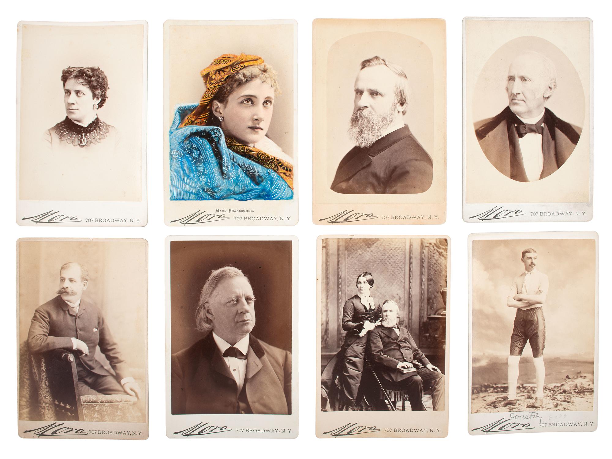 [EARLY PHOTOGRAPHY]. MORA, José María (1847-1926), photographer. Extensive collection of over 220 CDVs and cabinet cards of politicians, abolitionists, performers, and other notable personalities, incl. a self-portrait of Mora.