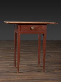A Federal Red Painted Pine Diminutive Tavern Table