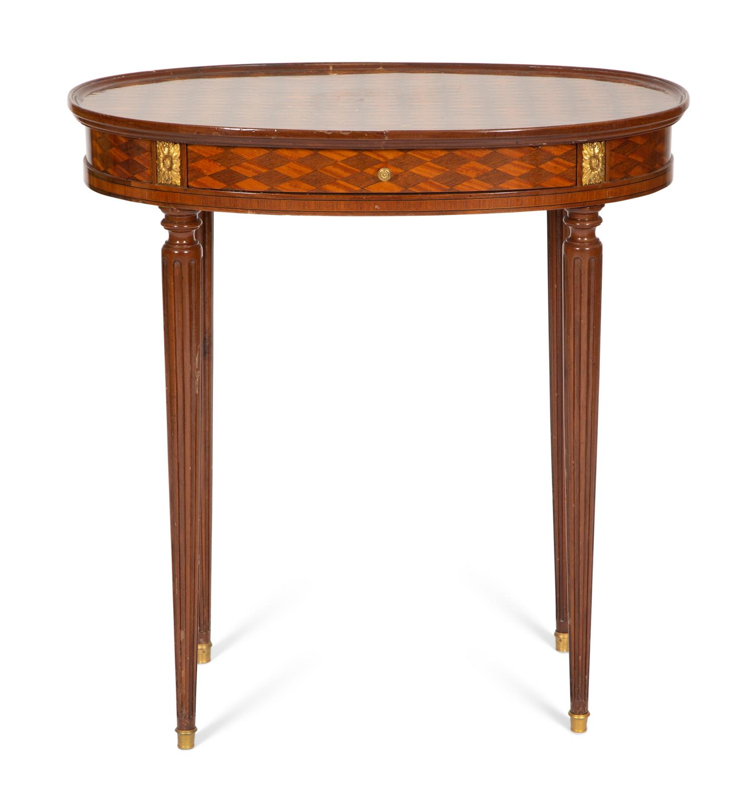 A Louis XVI Style Parquetry Side Table