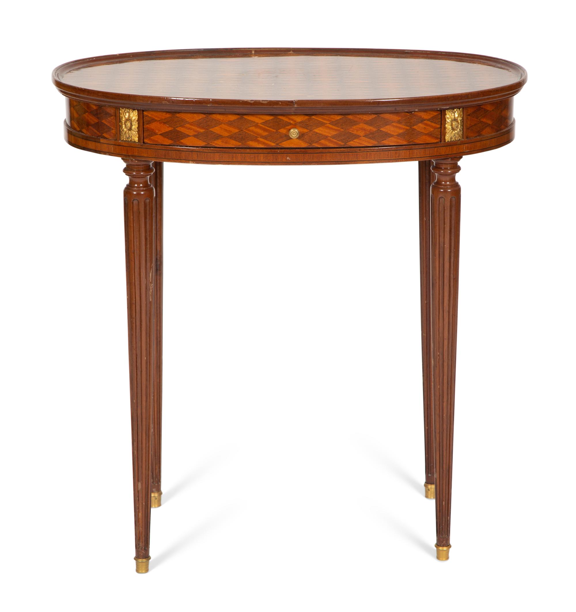 A Louis XVI Style Parquetry Side Table