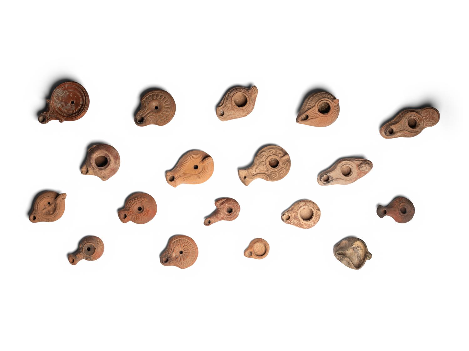 Nineteen Greco-Roman Terracotta Oil Lamps