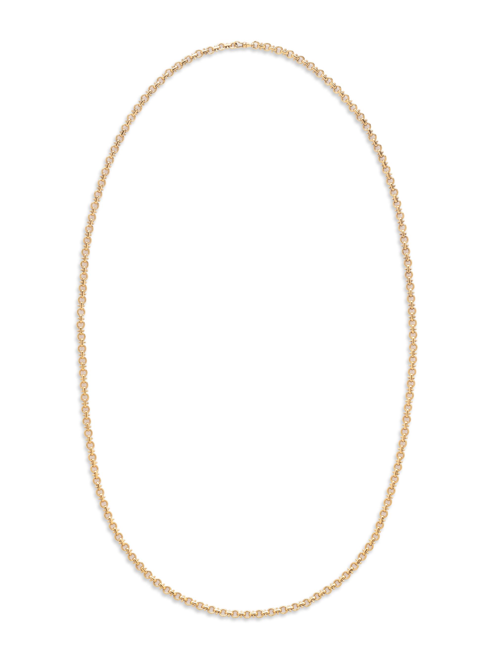 VAN CLEEF & ARPELS, YELLOW GOLD LONGCHAIN NECKLACE