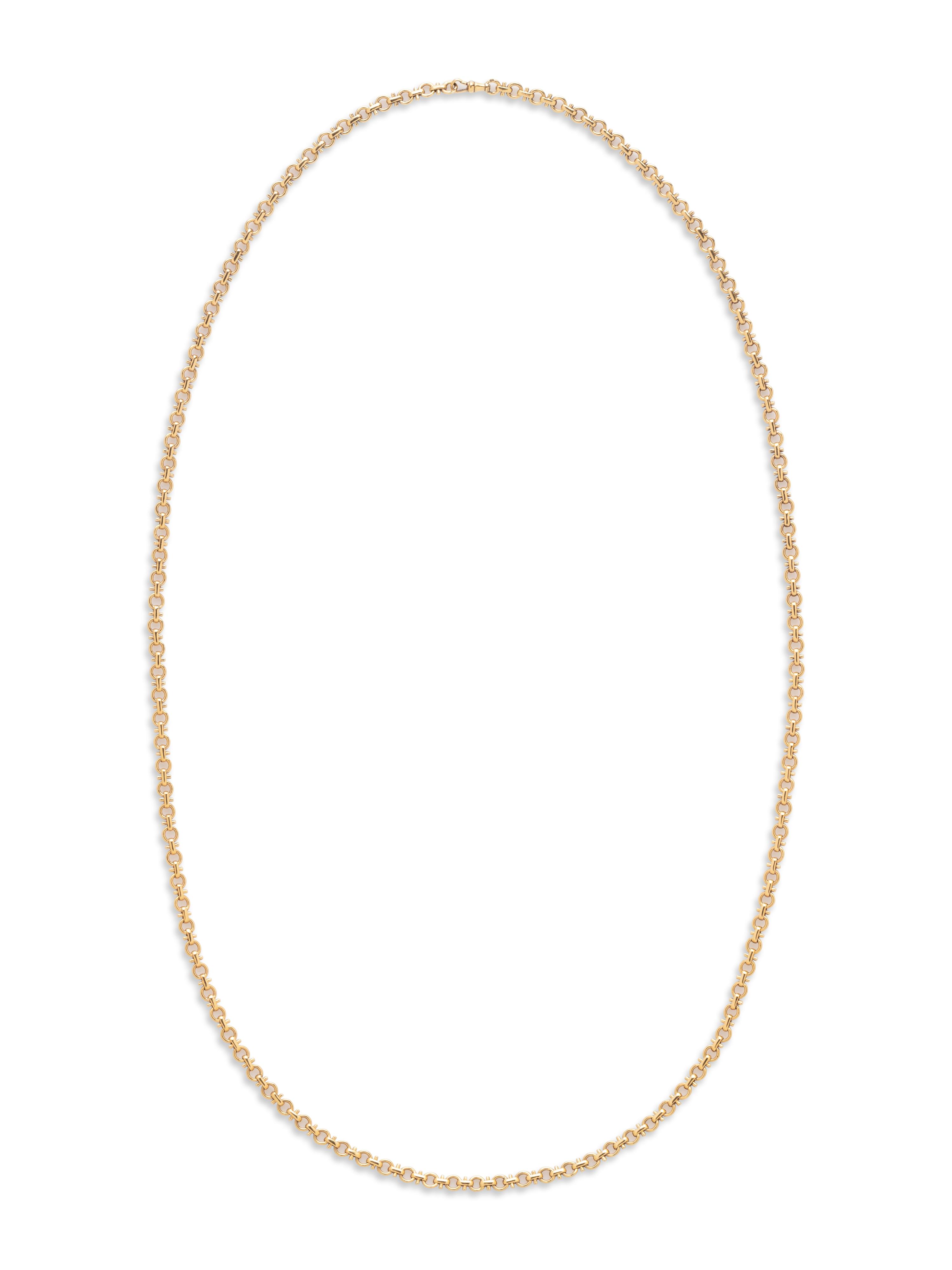VAN CLEEF & ARPELS, YELLOW GOLD LONGCHAIN NECKLACE