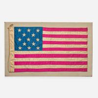 A 13-Star silk satin American Parade Flag late 19th century