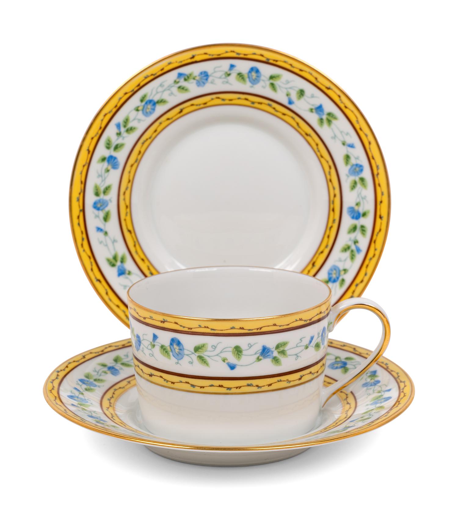 A Set of Fourteen Raynaud-Limoges Porcelain Teacups and Saucers