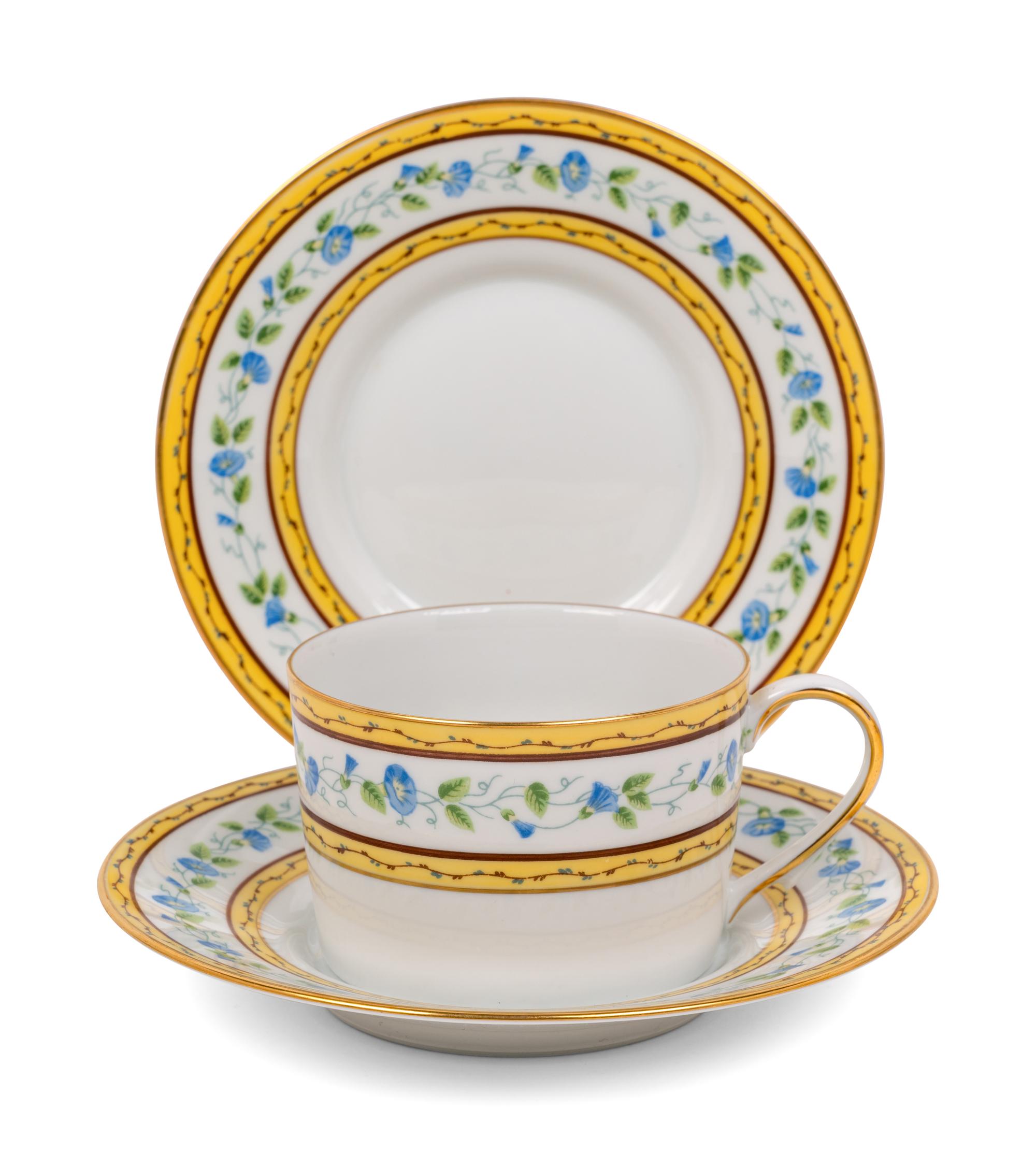 A Set of Fourteen Raynaud-Limoges Porcelain Teacups and Saucers