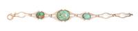 An Art Nouveau 9 Karat Rose Gold and Turquoise Bracelet, Murrle Bennett & Co., 8.30 dwts.