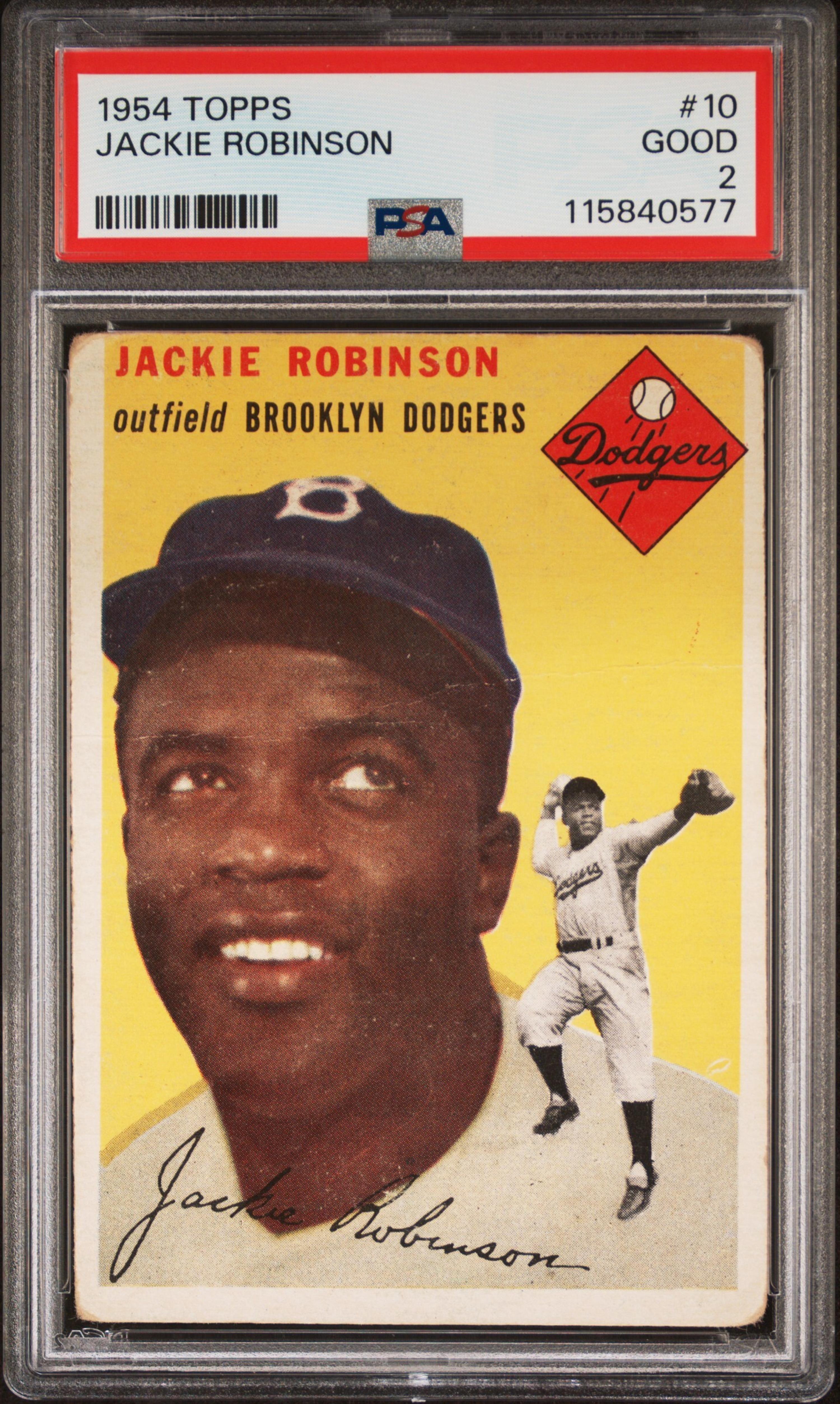 A 1954 Topps Jackie Robinson Baseball Card (PSA 2 GOOD)