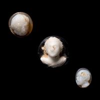 Three Roman Onyx and Glass Cameos of Male Portrait Heads