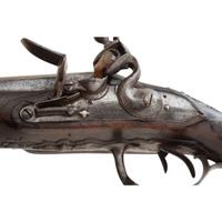 French Double Barrel Flintlock Pistol by Rennes Jourjon