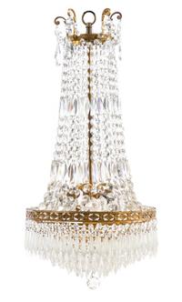A French Glass Chandelier Height 27 inches. — EARLY 20TH CENTURY