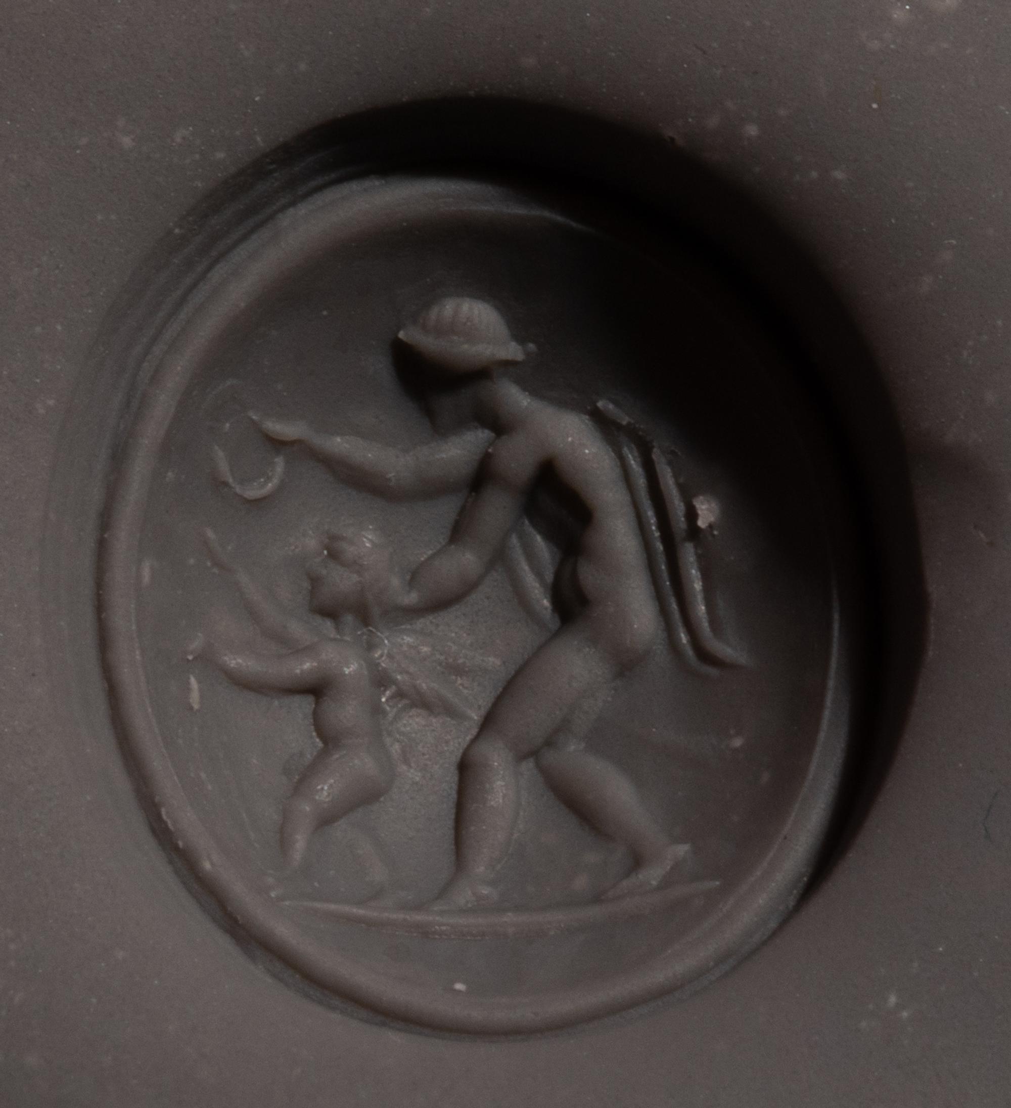 A Neoclassical Gold and Plasma Finger Ring with the Triumph of Psyche and Eros