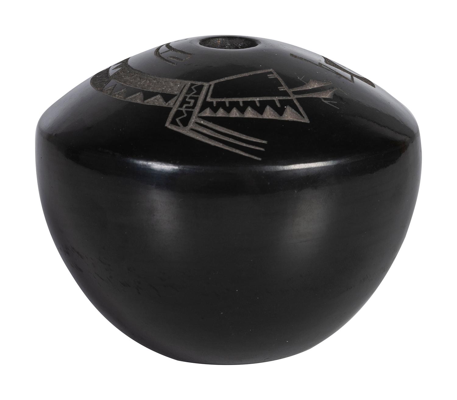 Blackware Pottery Jar, with Yei