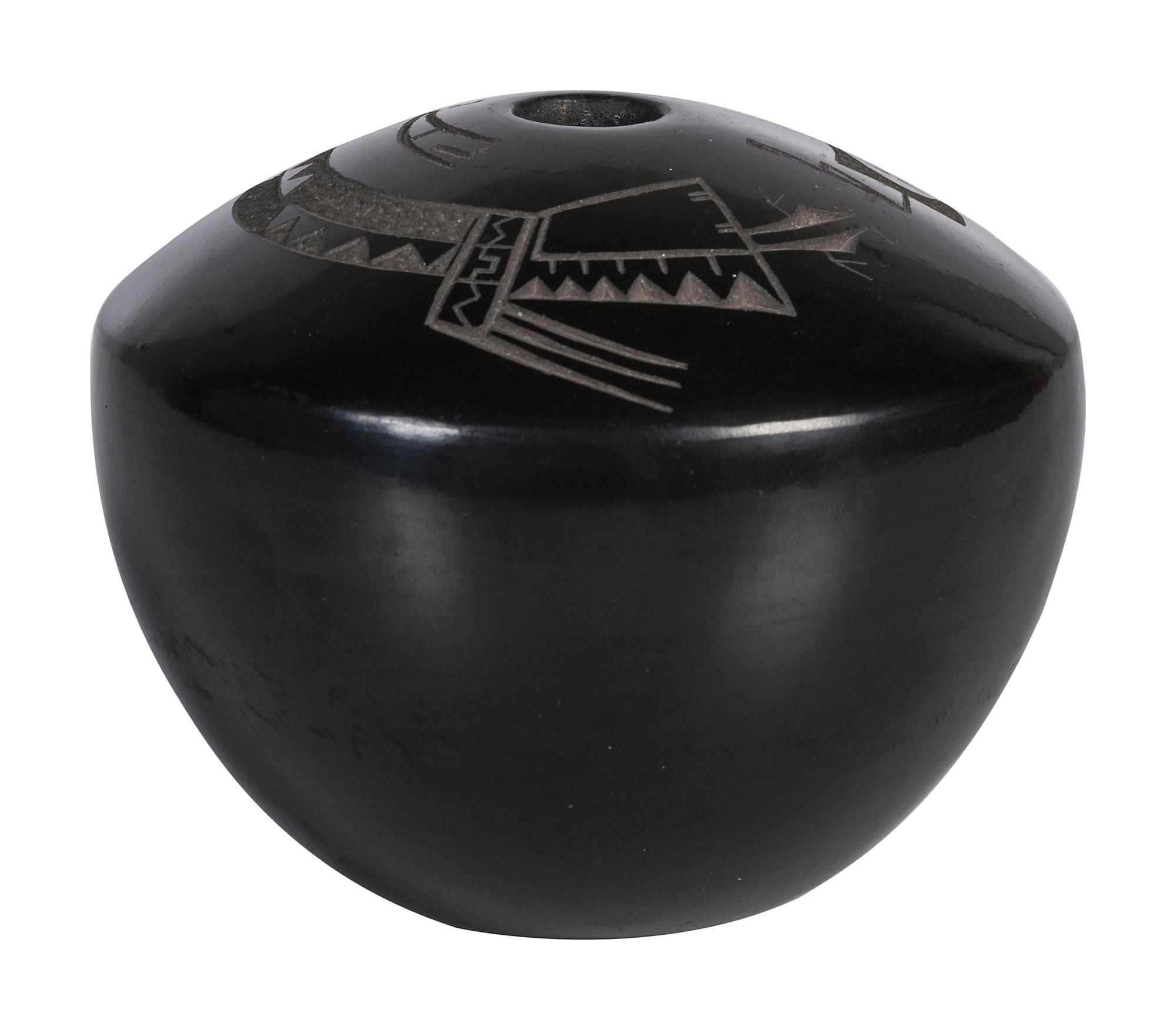 Blackware Pottery Jar, with Yei