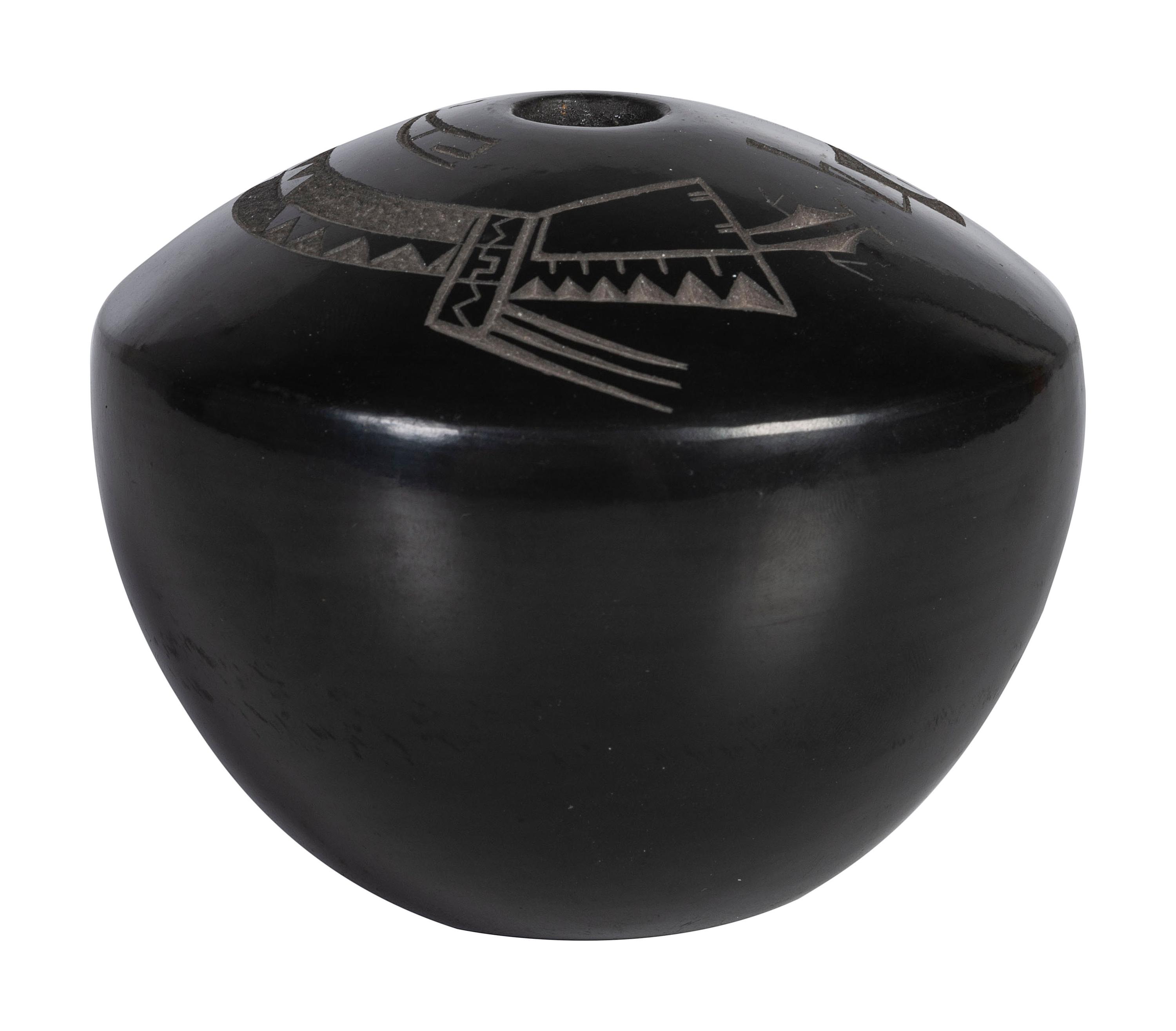 Blackware Pottery Jar, with Yei