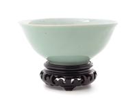 A Chinese Pale Celadon Glazed Porcelain Bowl Diameter of bowl 4 7/8 inches.