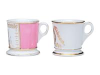 Two Freemason's Porcelain Shaving Mugs