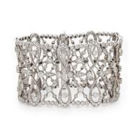 WIDE WHITE GOLD AND DIAMOND BRACELET