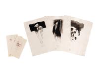 [MOSER, Barry, illustrator]. VIRGIL MARO, Publius. 9 original pen & ink with wash and pencil drawings for Allen Mandelbaum’s translation of Virgil’s Aeneid , published 1981. [ca 1980]. Each 390 x 285 mm. Each signed and dated by Moser, and with his calligraphic captions (as they appear in published edition) and annotations for the printer. Accompanied by 32 small ink rough sketches for the work, each 226 x 117 mm. With numerous captions and annotations including book and verse references.