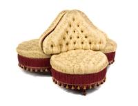 An American Upholstered Borne, Height 38 inches.