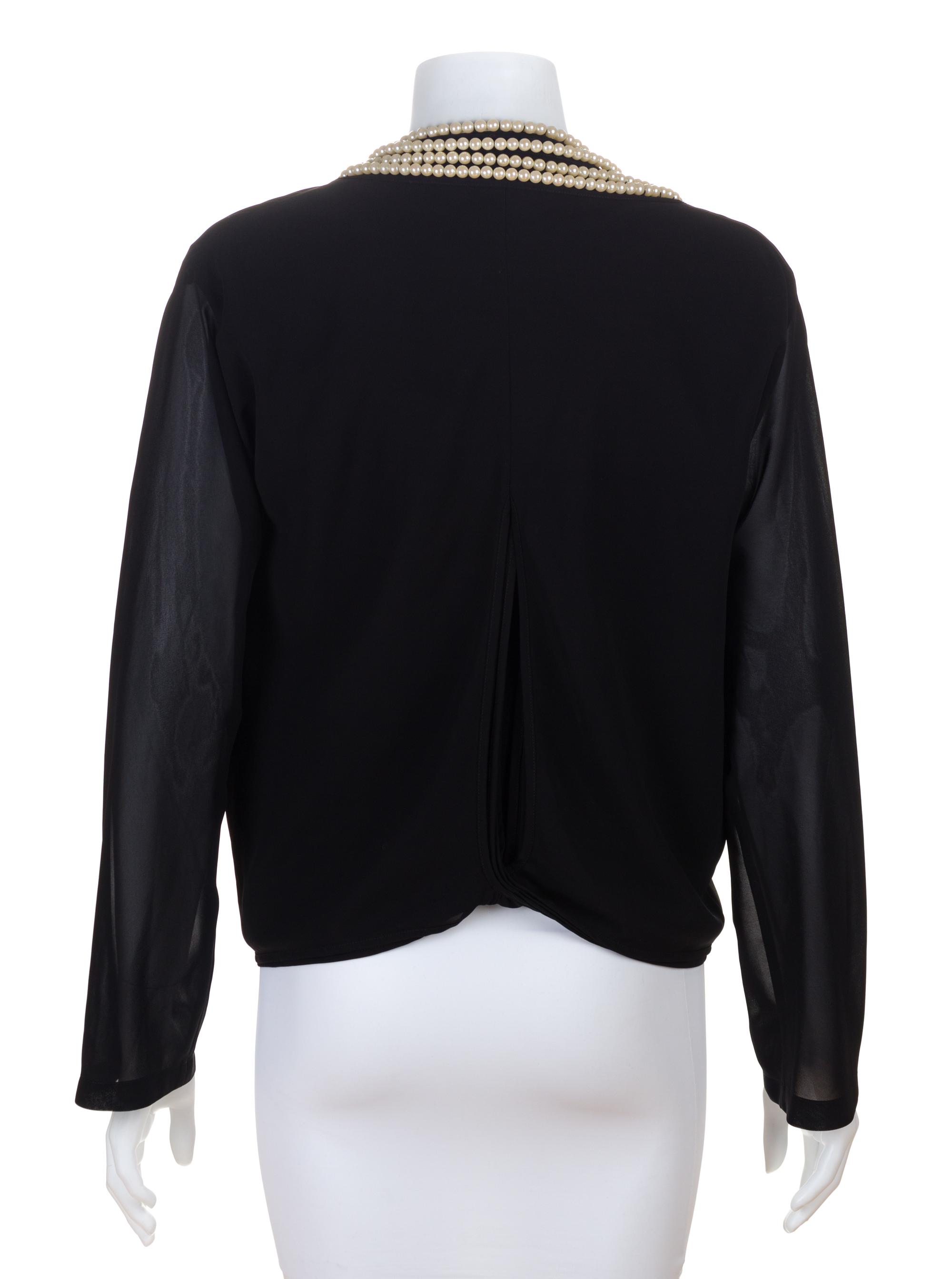 A Junya Wantanabe Black Layered Blouse, Size medium.