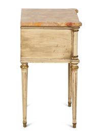 A Louis XVI Style Painted Marble-Top Side Table