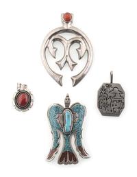 Navajo and Kewa Silver Pendants