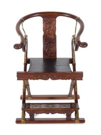 A Chinese Hardwood Folding Chair