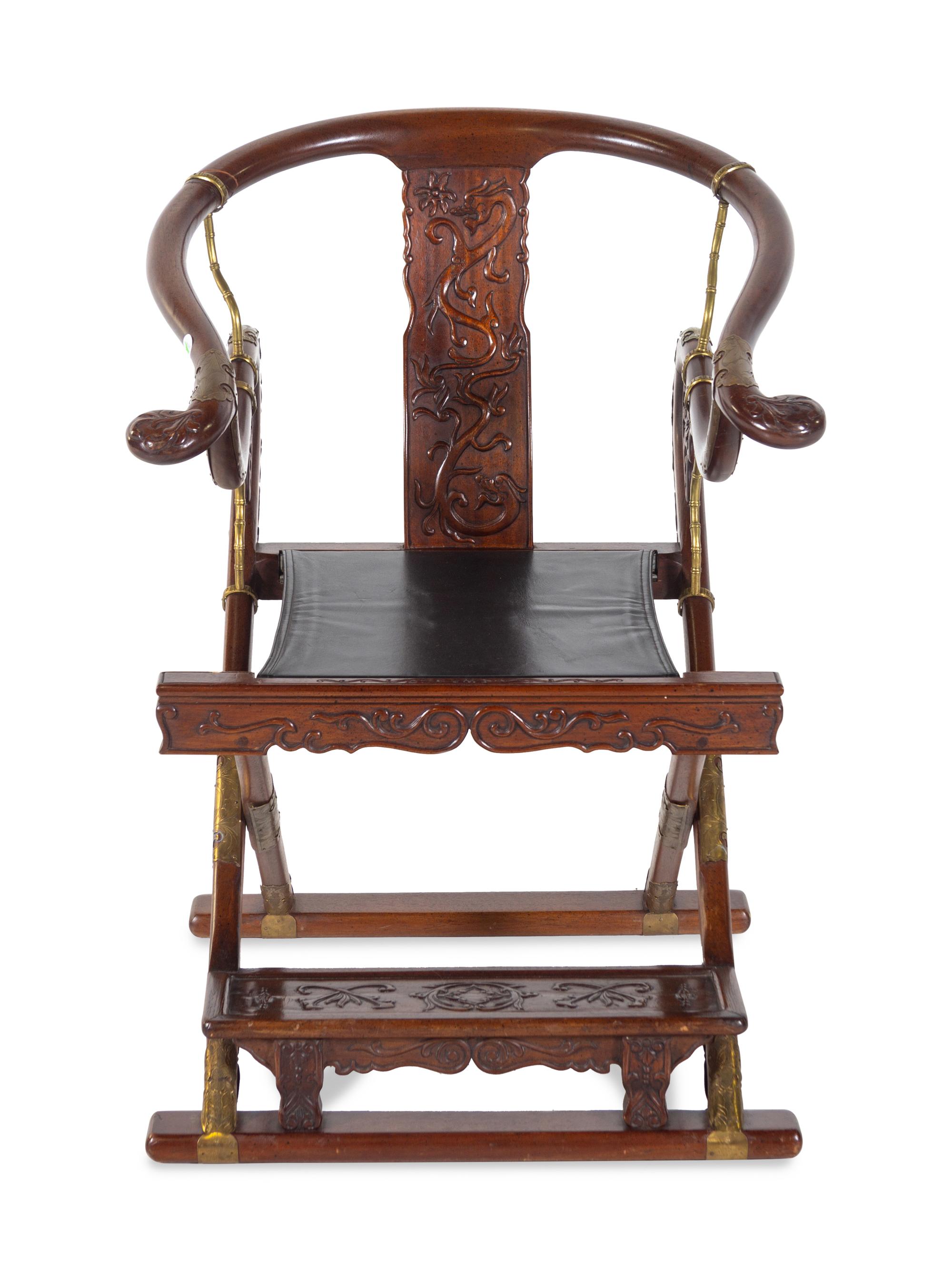 A Chinese Hardwood Folding Chair