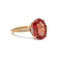 ORANGE SPINEL AND DIAMOND RING