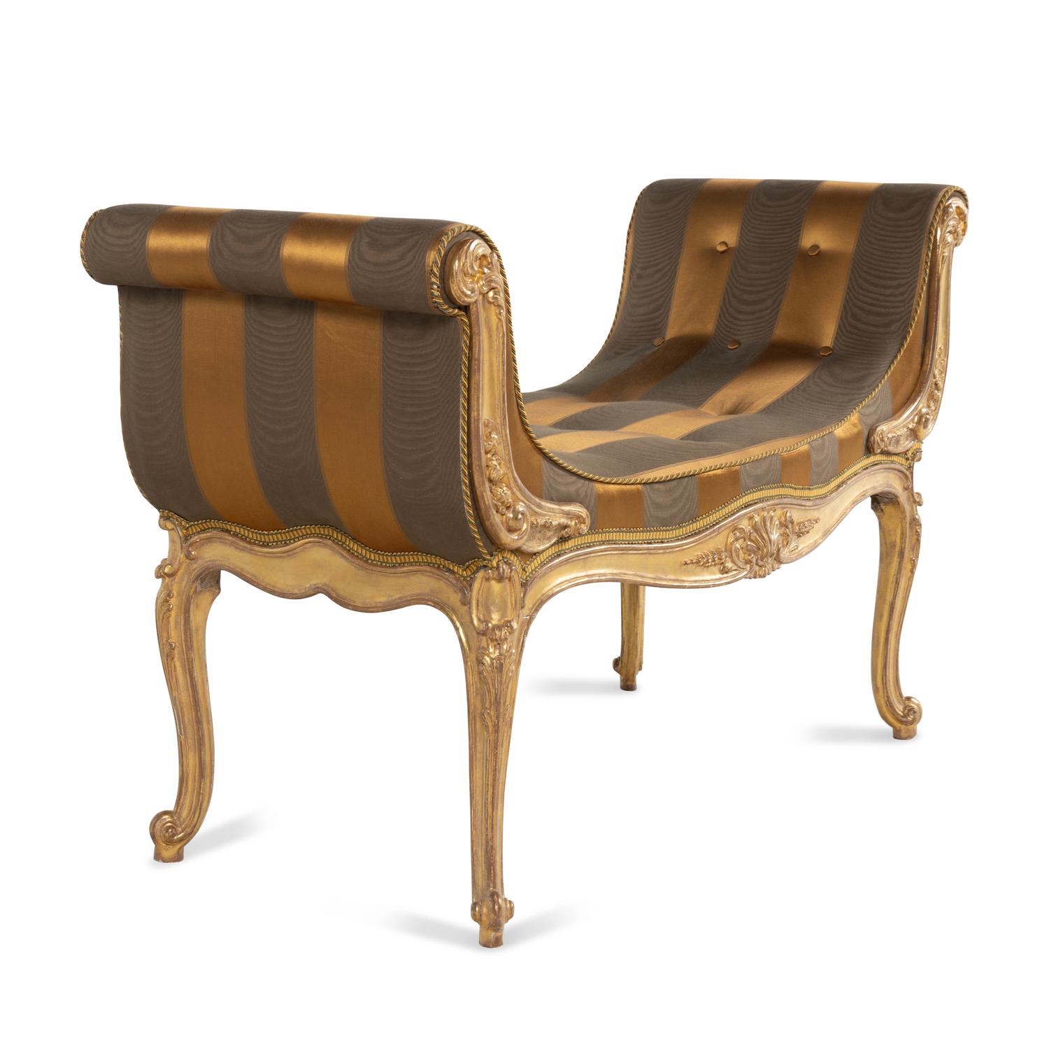 A Louis XV Giltwood Window Bench